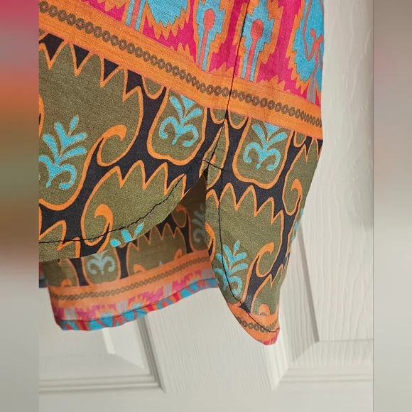 NWT Jude Connally Pru Long Sleeve Cotton Top: Decorative Frond Navy: Size- XXL - Picture 8 of 15